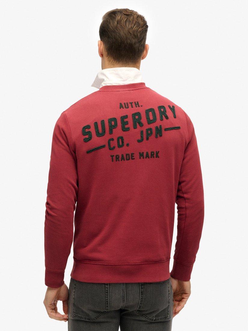 Product image 2 of 5, which shows Superdry Workwear Applique Sweatshirt, Bordeaux Red, S
