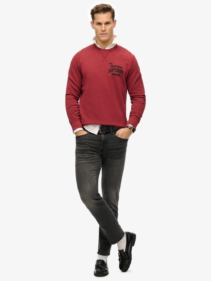 Product image 3 of 5, which shows Superdry Workwear Applique Sweatshirt, Bordeaux Red, S