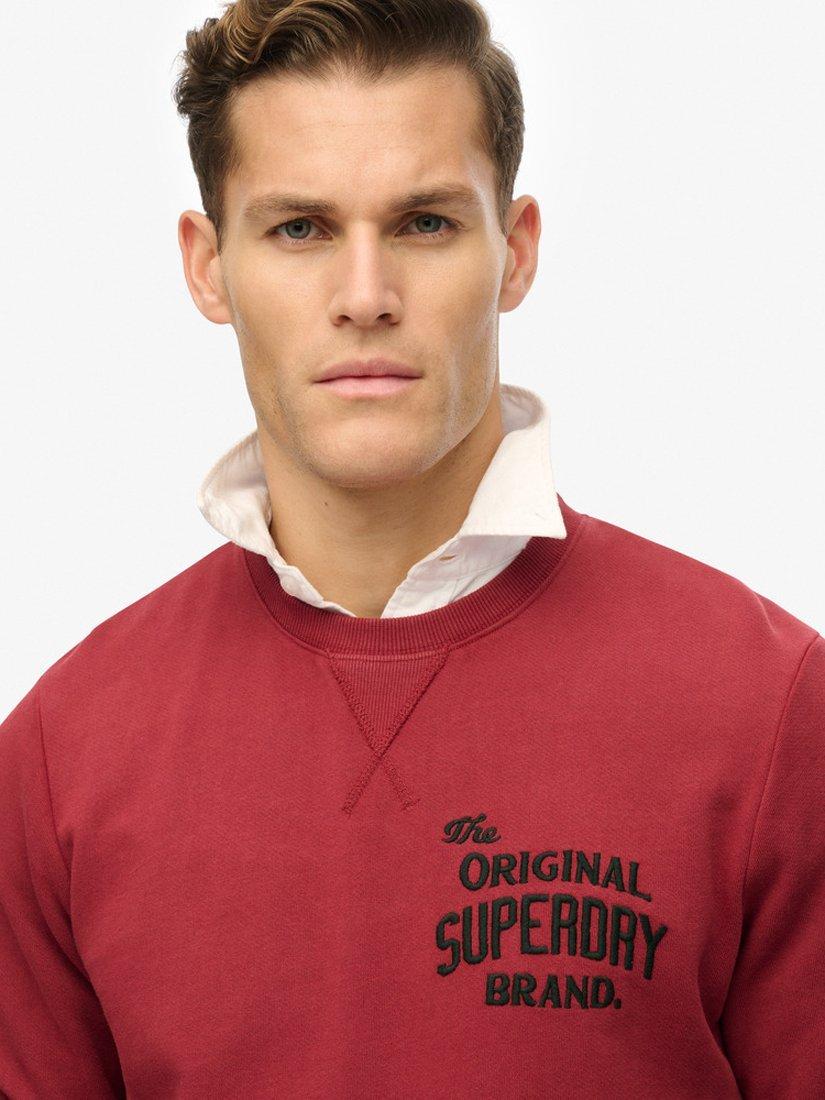 Product image 4 of 5, which shows Superdry Workwear Applique Sweatshirt, Bordeaux Red, S