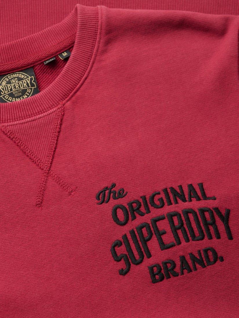 Product image 5 of 5, which shows Superdry Workwear Applique Sweatshirt, Bordeaux Red, S