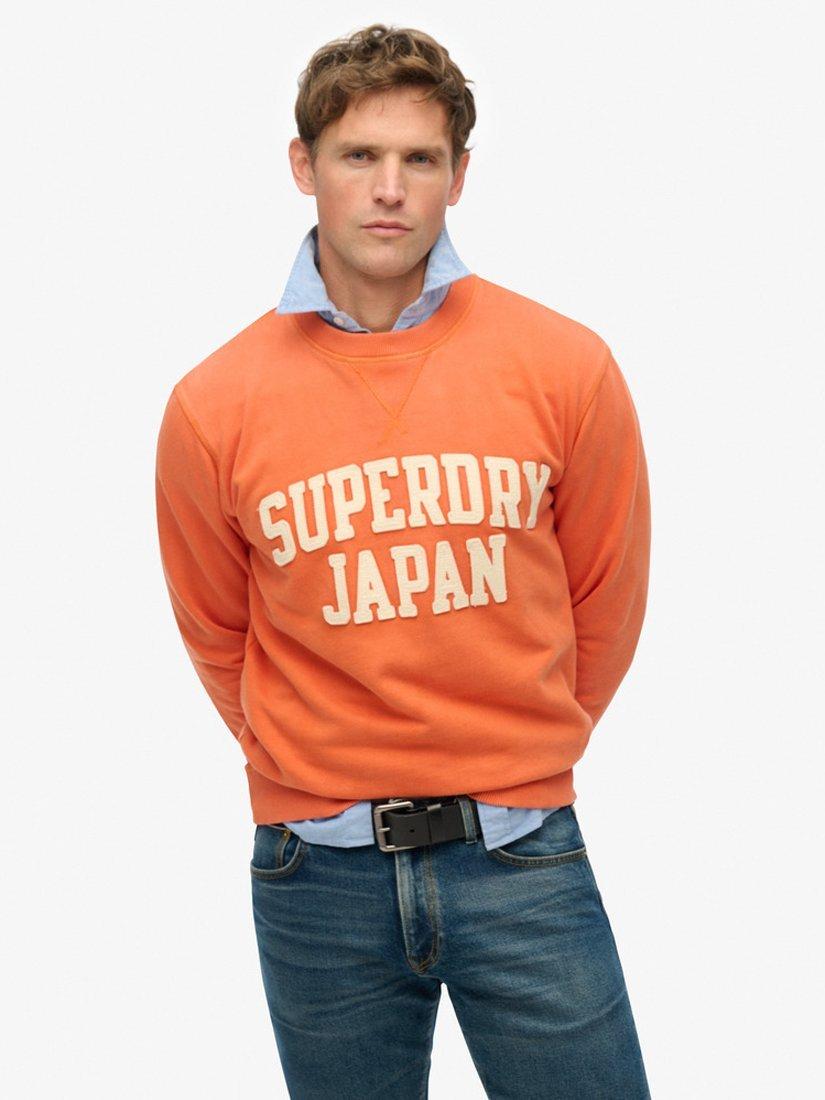 Product image 1 of 5, which shows Superdry Vintage Athletic Crew Sweatshirt, Preppy Orange, S