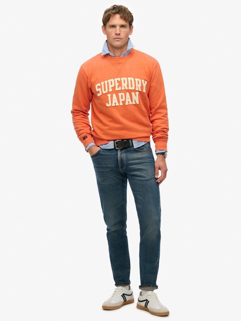 Product image 3 of 5, which shows Superdry Vintage Athletic Crew Sweatshirt, Preppy Orange, S
