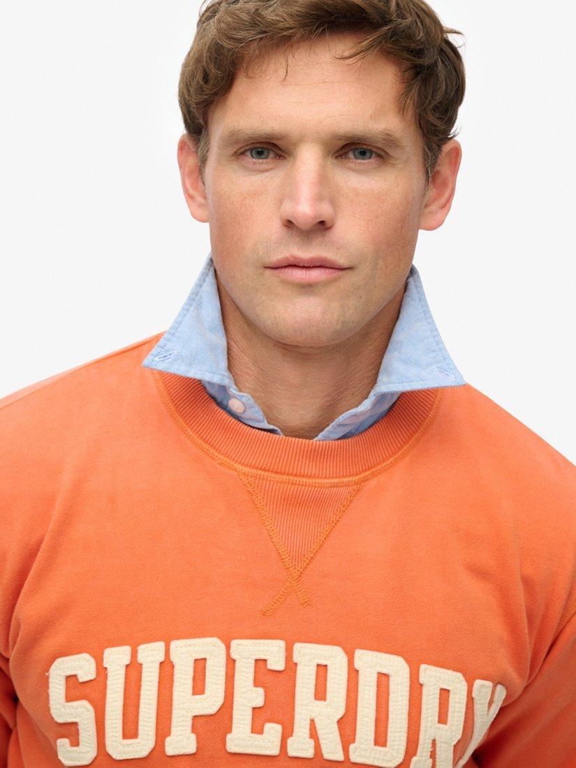 Product image 5 of 5, which shows Superdry Vintage Athletic Crew Sweatshirt, Preppy Orange, S