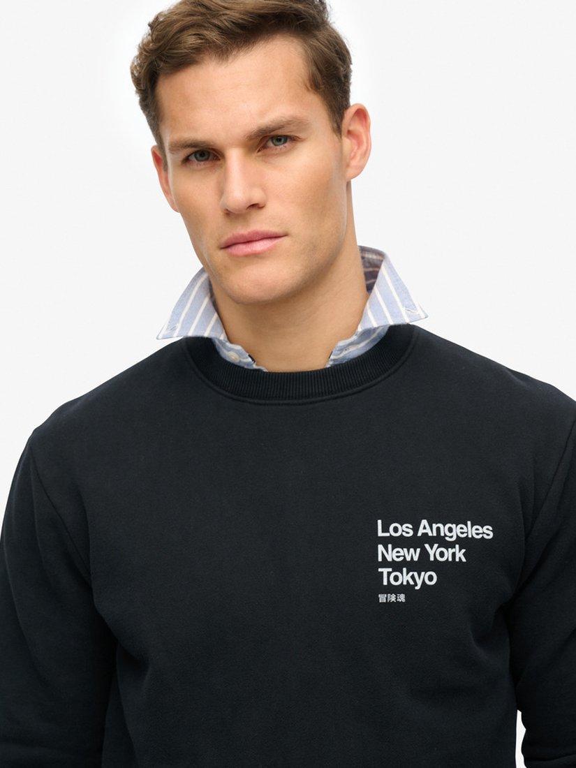 Product image 4 of 4, which shows Superdry Core Logo City Crew Sweatshirt, Black, S