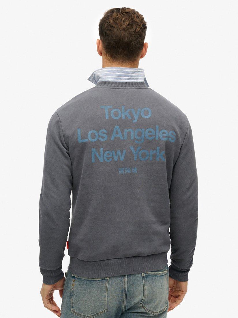 Product image 2 of 5, which shows Superdry Core Logo City Crew Sweatshirt, Magma Slate Grey, S