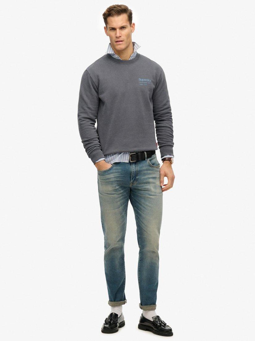 Product image 3 of 5, which shows Superdry Core Logo City Crew Sweatshirt, Magma Slate Grey, S