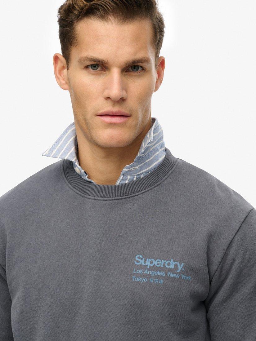 Product image 4 of 5, which shows Superdry Core Logo City Crew Sweatshirt, Magma Slate Grey, S