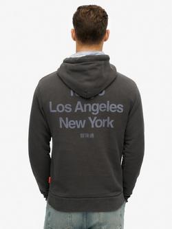 Superdry Core Logo City Cotton Hoodie, Washed Black - view 2, Washed Black