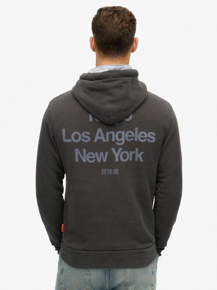 Superdry Core Logo City Cotton Hoodie, Washed Black - view 2, Washed Black