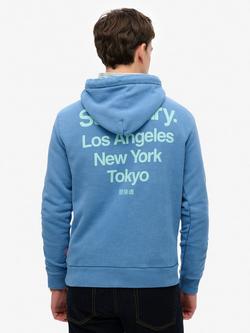 Superdry Core Logo City Hoodie, Monaco Blue - view 2, Monaco Blue