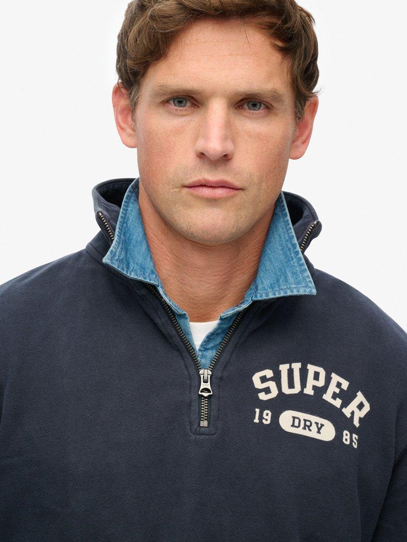 Product image 4 of 5, which shows Superdry Athletic Essentials Half Zip Sweatshirt, Navy, S