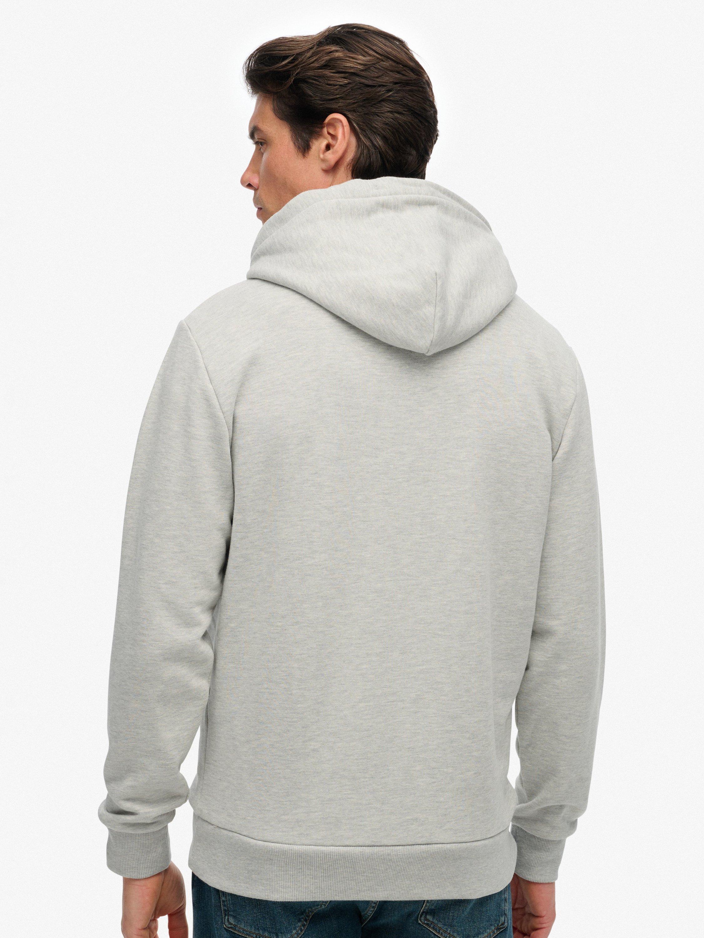 Product image 2 of 5, which shows Superdry Cotton Athletics Essentials Hoodie, Cadet Grey Marl, S