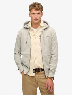 Superdry Essential Logo Zip Hoodie, Varsity Grey Gindle