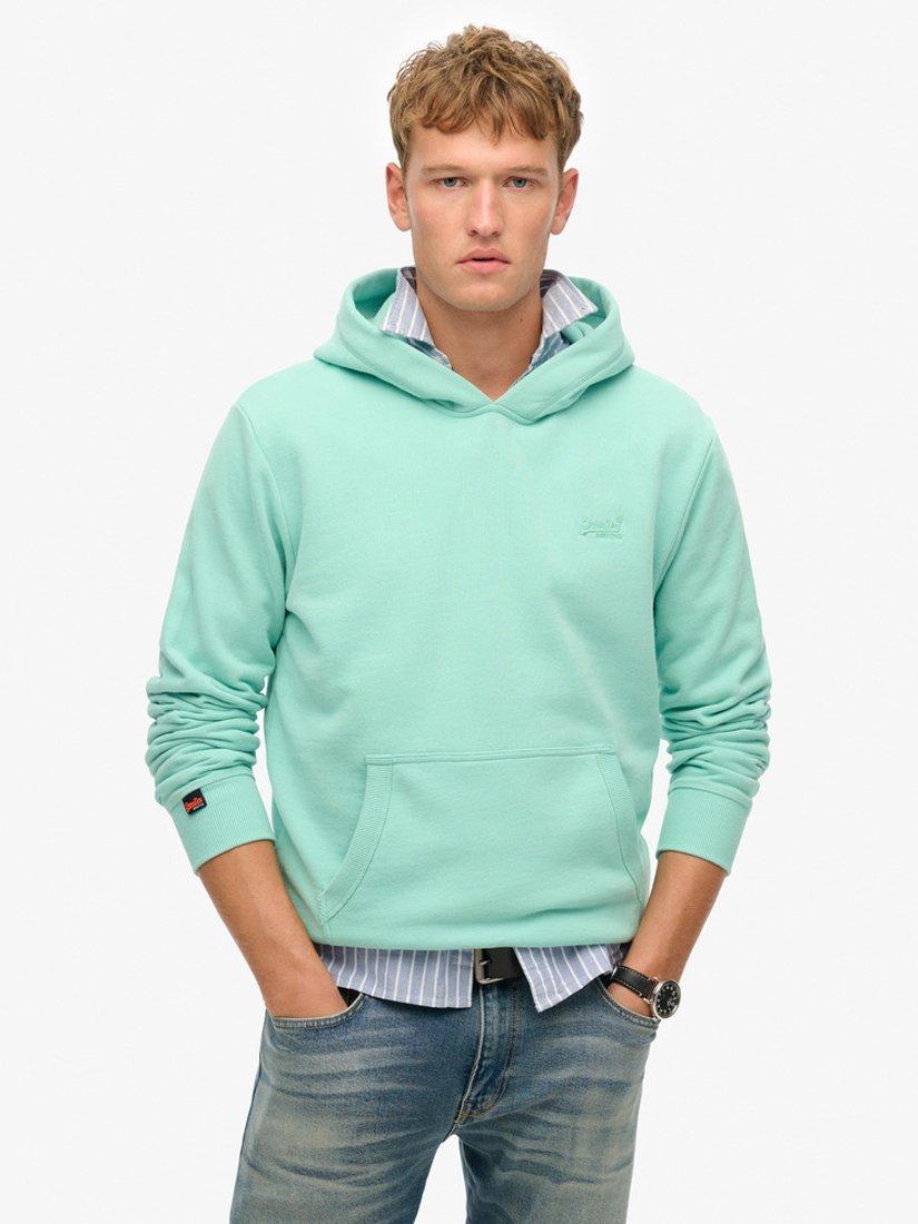 Product image 1 of 5, which shows Superdry Essential Logo Hoodie, Spearmint Green, S
