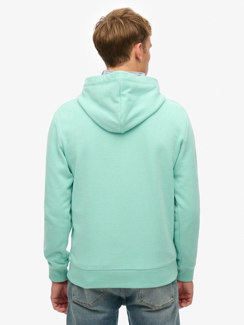 Product image 2 of 5, which shows Superdry Essential Logo Hoodie, Spearmint Green, S
