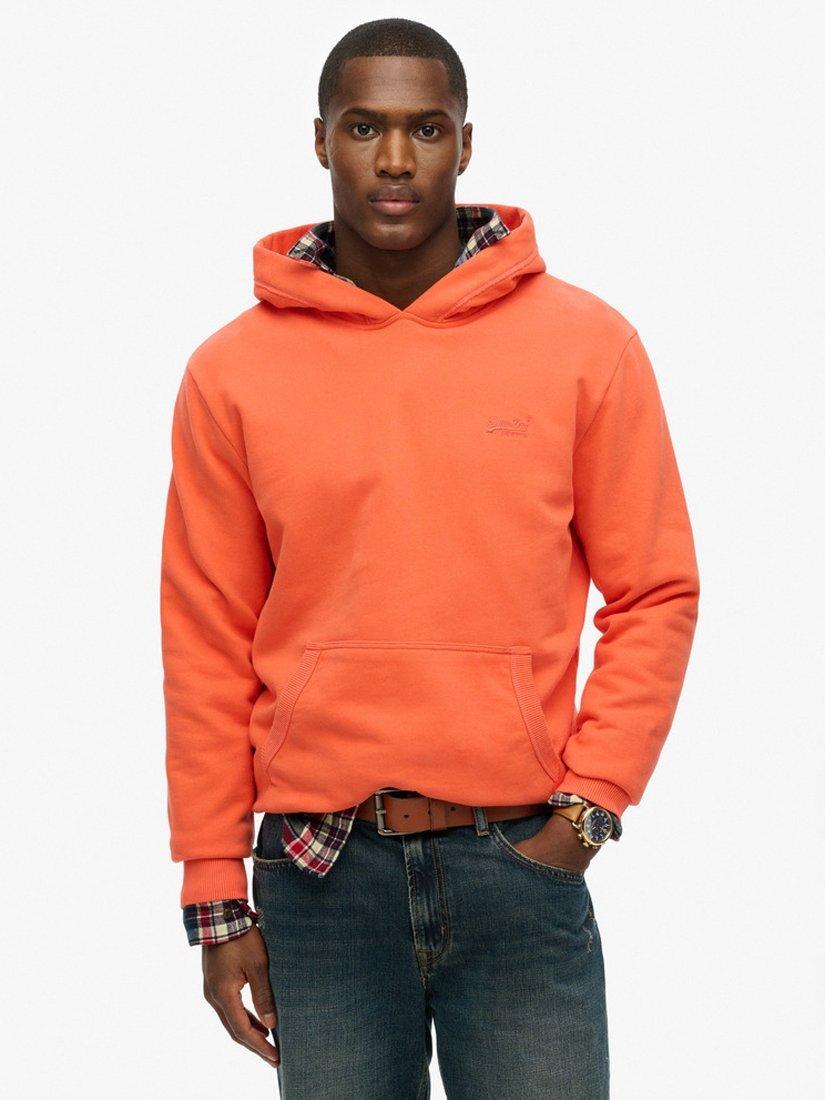 Product image 1 of 4, which shows Superdry Essential Logo Hoodie, Hot Coral, S