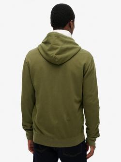 Superdry Classic Essential Zip Hoodie, Wedgewood Blue - view 2, Beetle Green