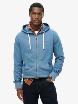 Superdry Classic Essential Zip Hoodie, Wedgewood Blue, Wedgewood Blue