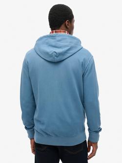 Superdry Classic Essential Zip Hoodie, Wedgewood Blue - view 2, Wedgewood Blue