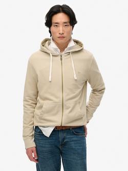 Superdry Classic Essential Zip Hoodie, Wedgewood Blue, Light Beige