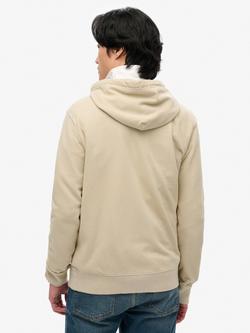 Superdry Classic Essential Zip Hoodie, Wedgewood Blue - view 2, Light Beige
