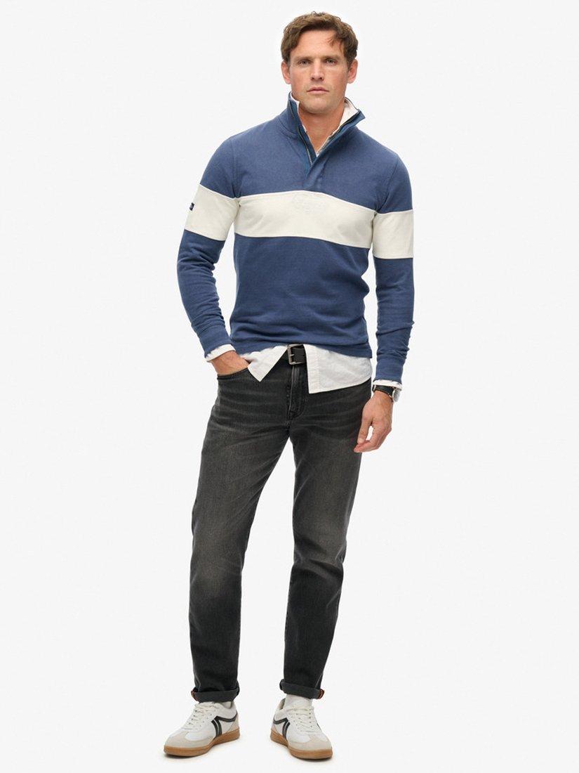 Product image 3 of 5, which shows Superdry Cotton Classic Rugby Henley Top, Lauren Navy/White, S