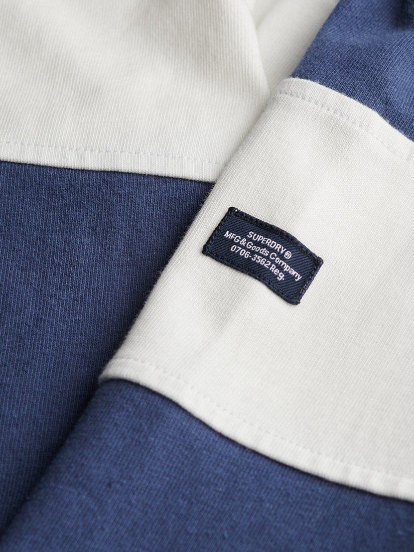 Product image 5 of 5, which shows Superdry Cotton Classic Rugby Henley Top, Lauren Navy/White, S