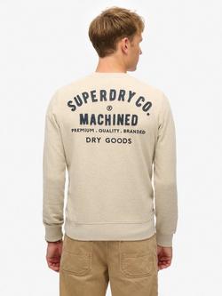 Superdry Workwear Applique Sweatshirt, Pelican Beige Marl - view 2, Pelican Beige Marl