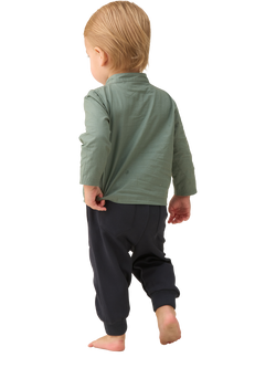 Angel & Rocket Baby Hartley Woven Shirt Bodysuit & Trouser Set, Green/Grey - view 2, Green/Grey