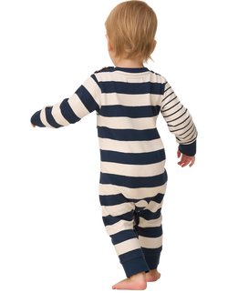 Angel & Rocket Baby Lewis Textured Cotton Stripe Block Bodysuit, Blue/White - view 2, Blue/White