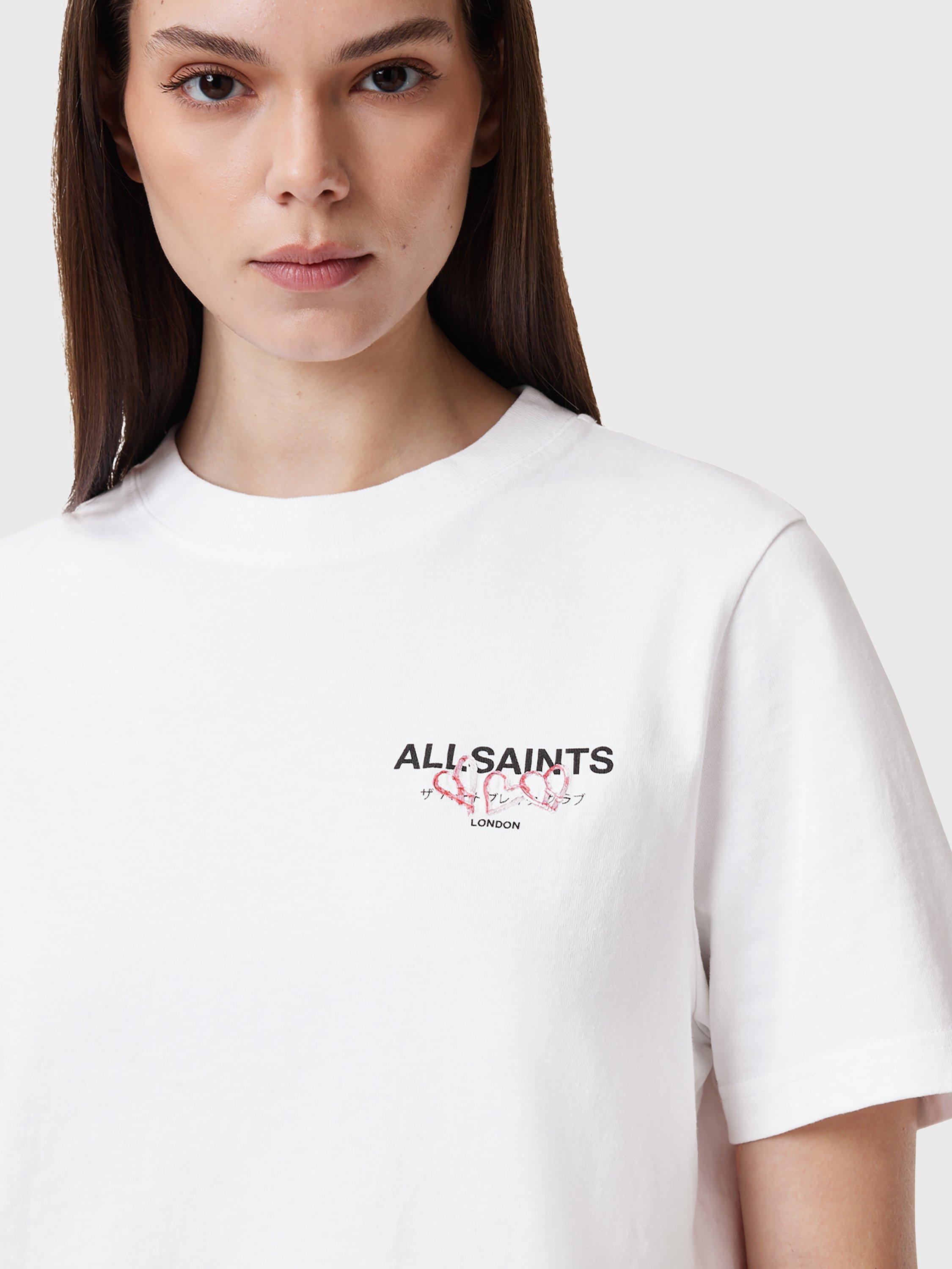 Product image 6 of 7, which shows AllSaints Amore Lisa Organic Cotton Regular Fit T-Shirt, White, S