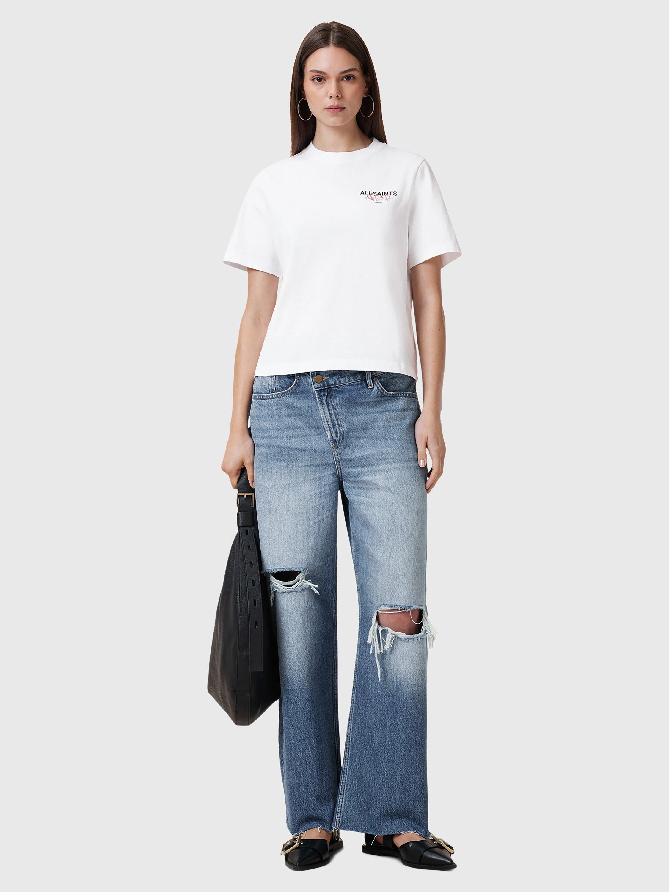 Product image 7 of 7, which shows AllSaints Amore Lisa Organic Cotton Regular Fit T-Shirt, White, S