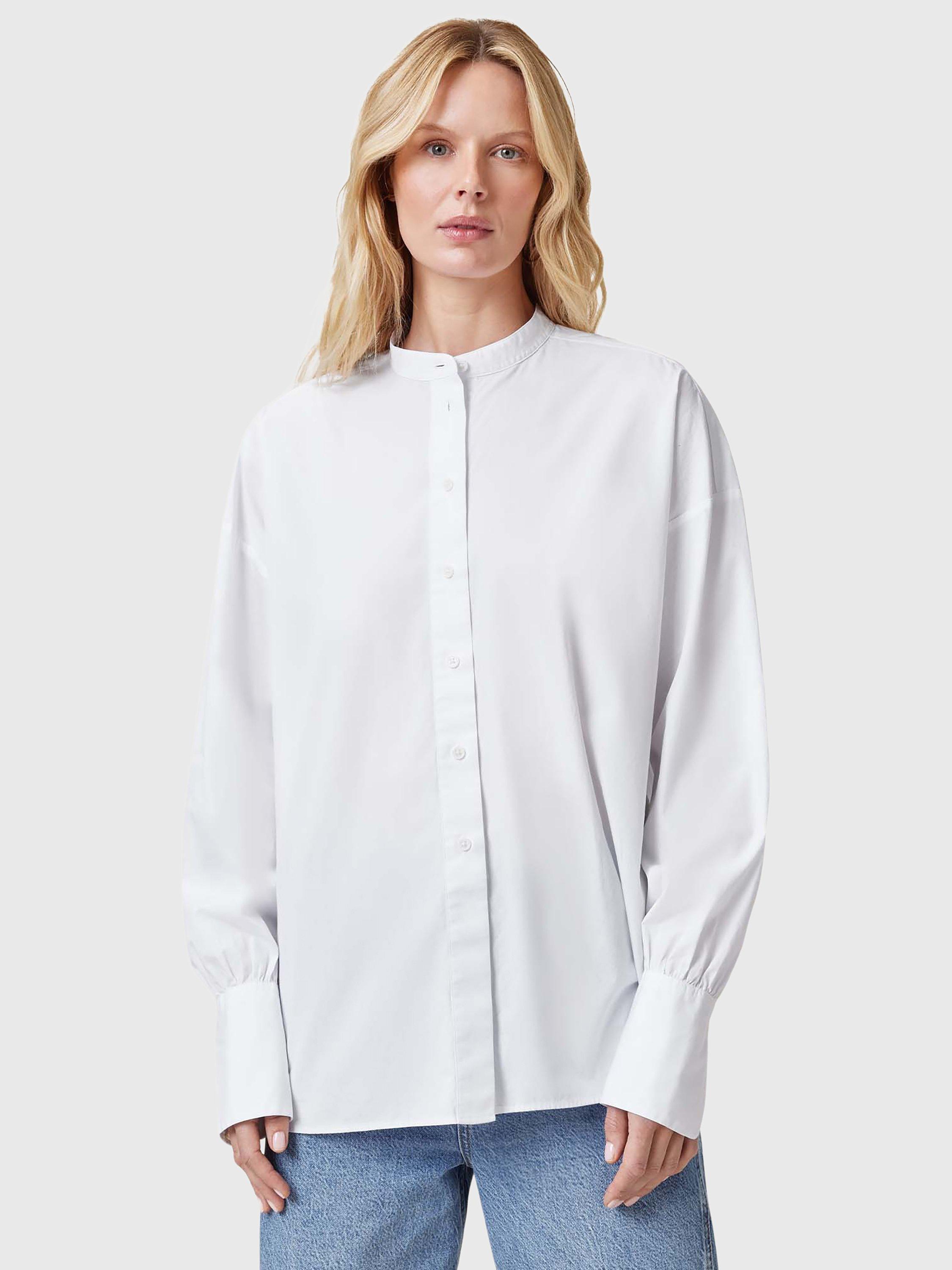 AllSaints Ana Pure Organic Cotton Shirt, Optic White