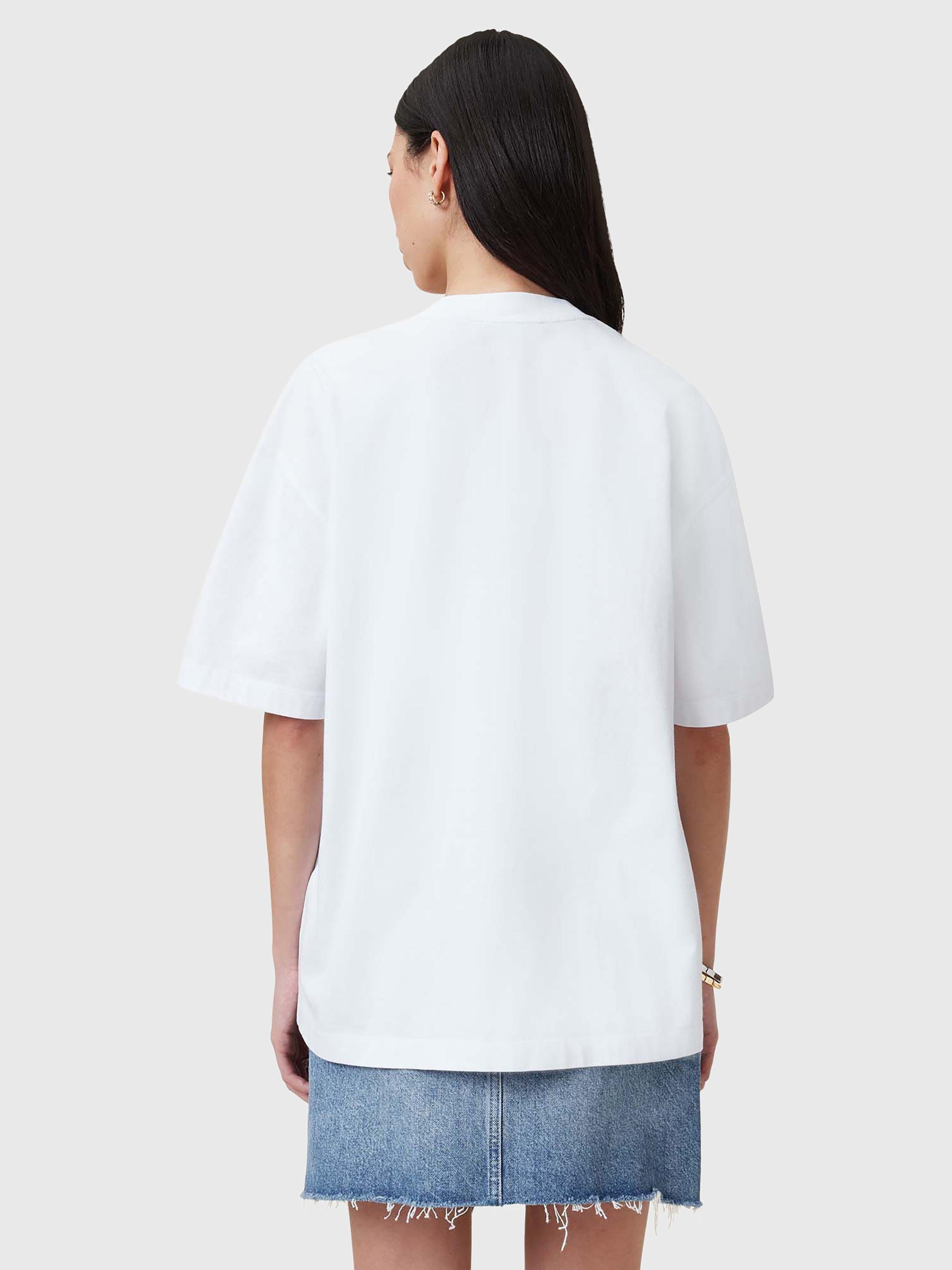 Product image 2 of 6, which shows AllSaints Breakup Etta Pure Organic Cotton T-Shirt, Chalk White/Multi, M