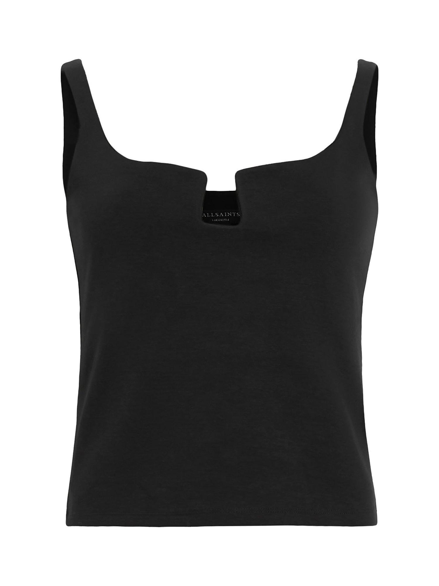 Product image 4 of 7, which shows AllSaints Mio Notch Neck Cami Top, Black, 10