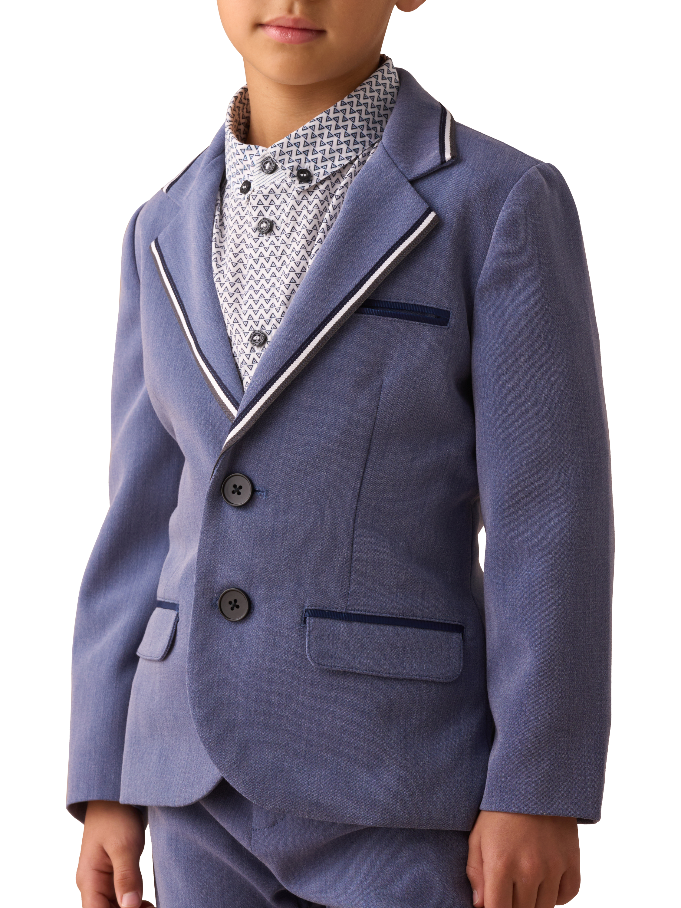 Product image 3 of 6, which shows Angel & Rocket Kids' Smart Woven Blazer, Blue, 2 years