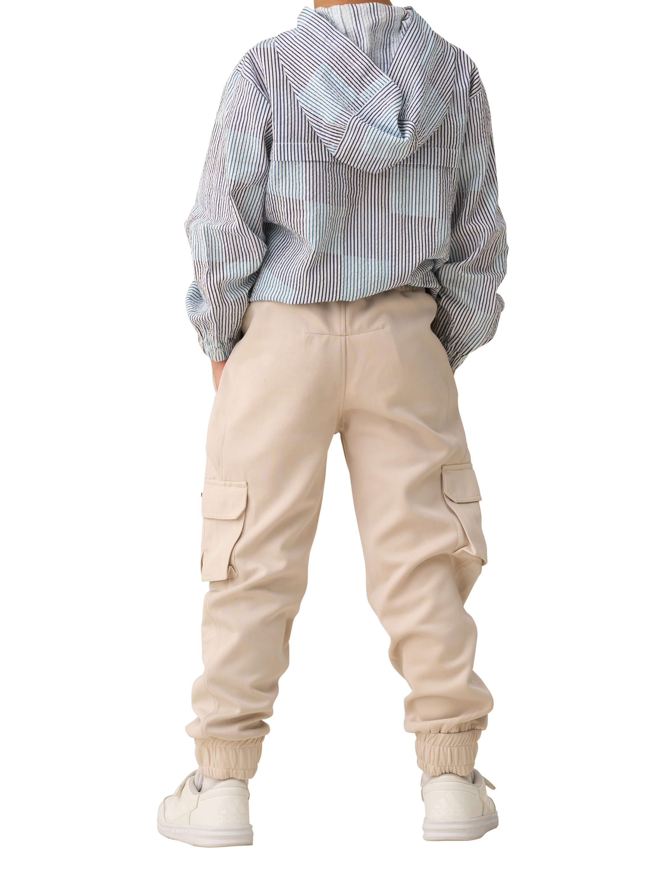 Product image 3 of 8, which shows Angel & Rocket Kids' Cargo Joggers, Cream, 3 years