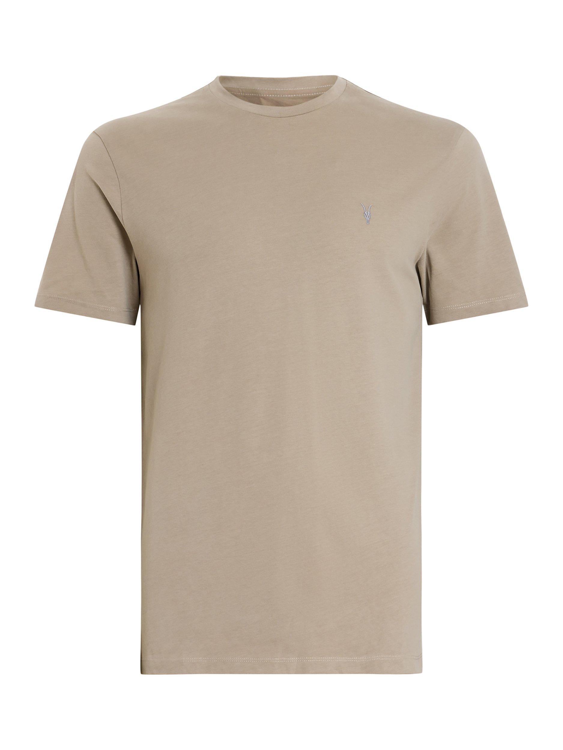 Product image 4 of 7, which shows AllSaints Brace Crew Cotton T-Shirt, Brown, M