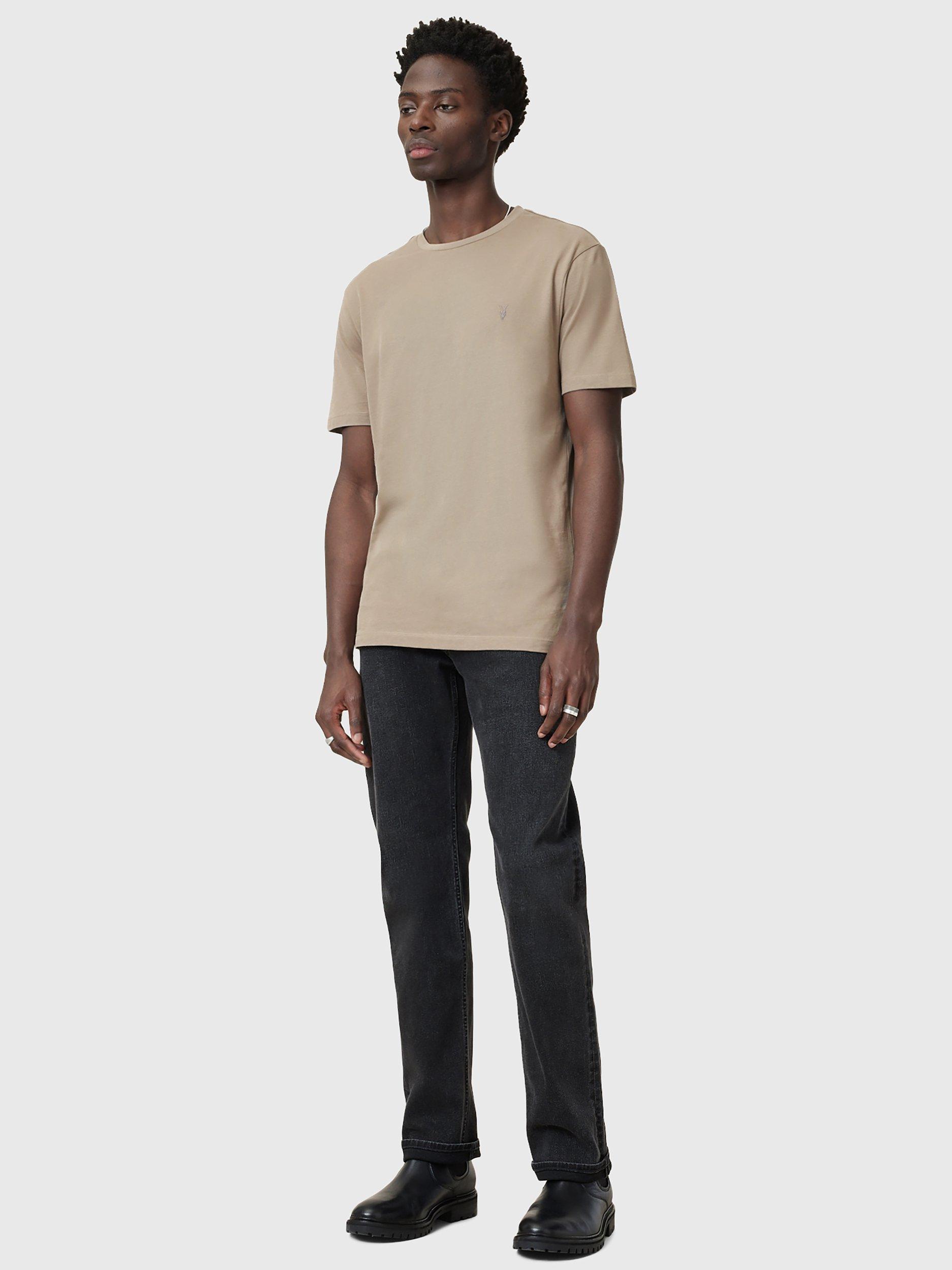 Product image 6 of 7, which shows AllSaints Brace Crew Cotton T-Shirt, Brown, M