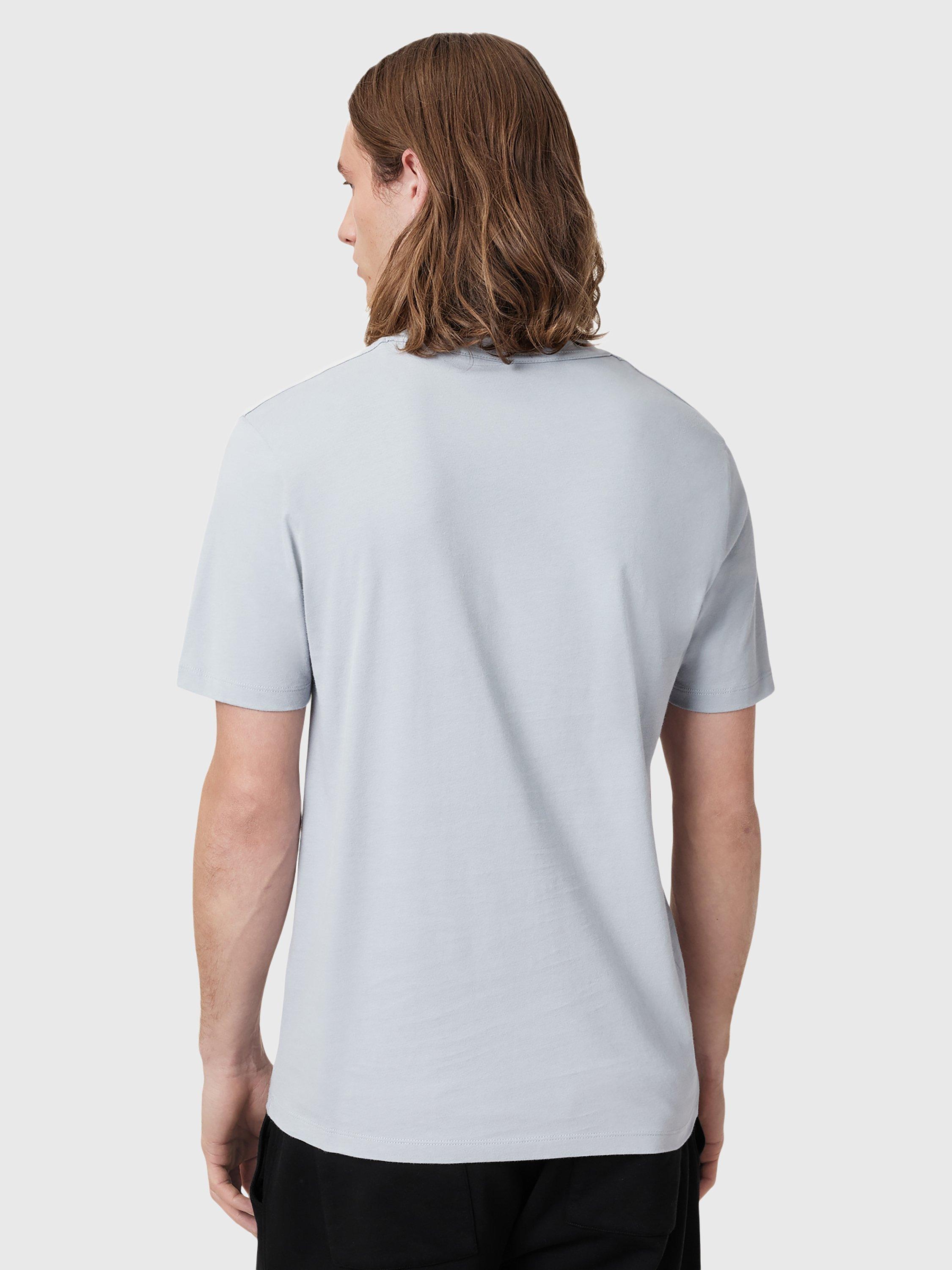 Product image 2 of 8, which shows AllSaints Brace Crew Cotton T-Shirt, Pack of 3, Blue/Multi, XS