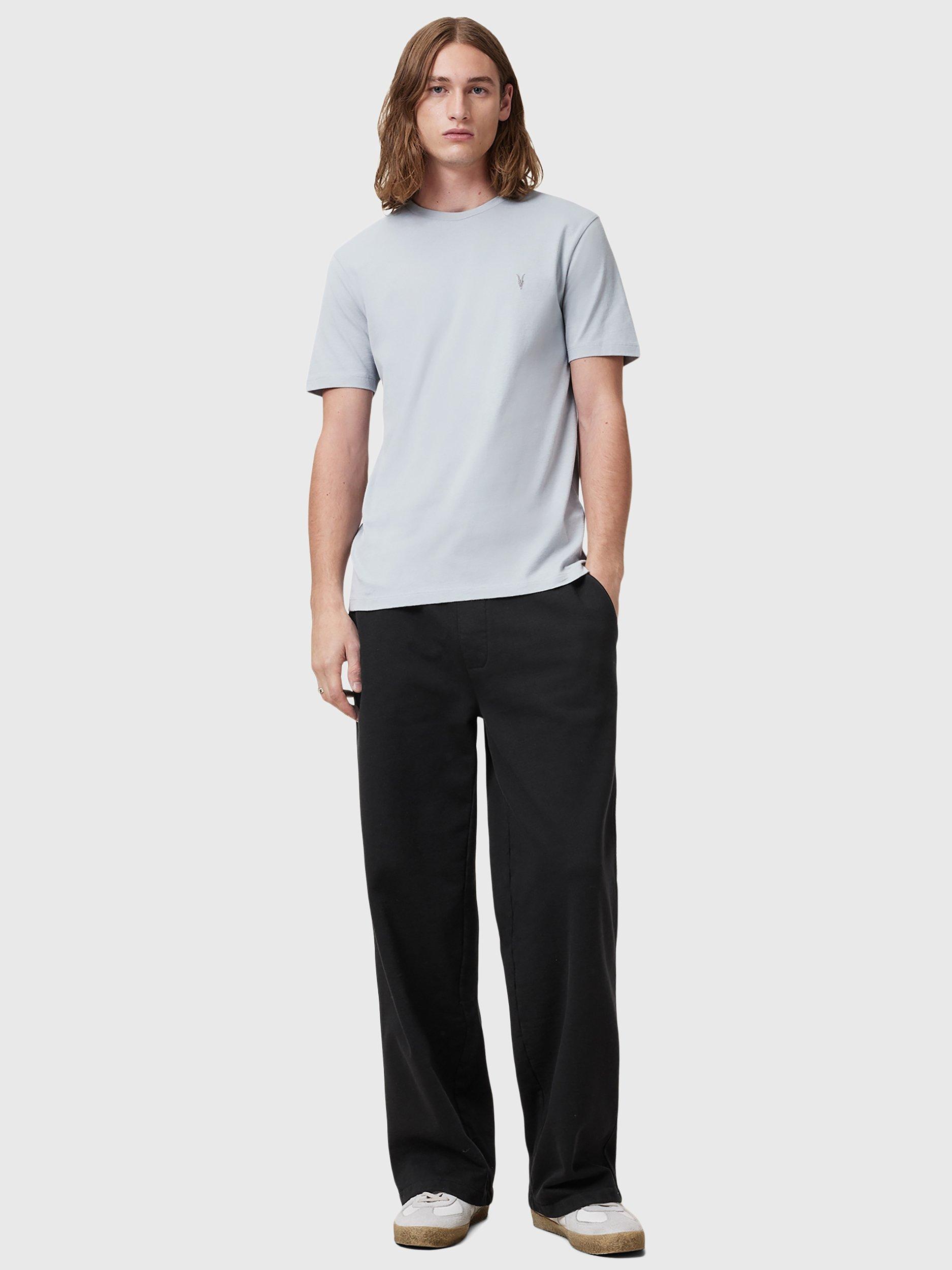 Product image 3 of 8, which shows AllSaints Brace Crew Cotton T-Shirt, Pack of 3, Blue/Multi, XS