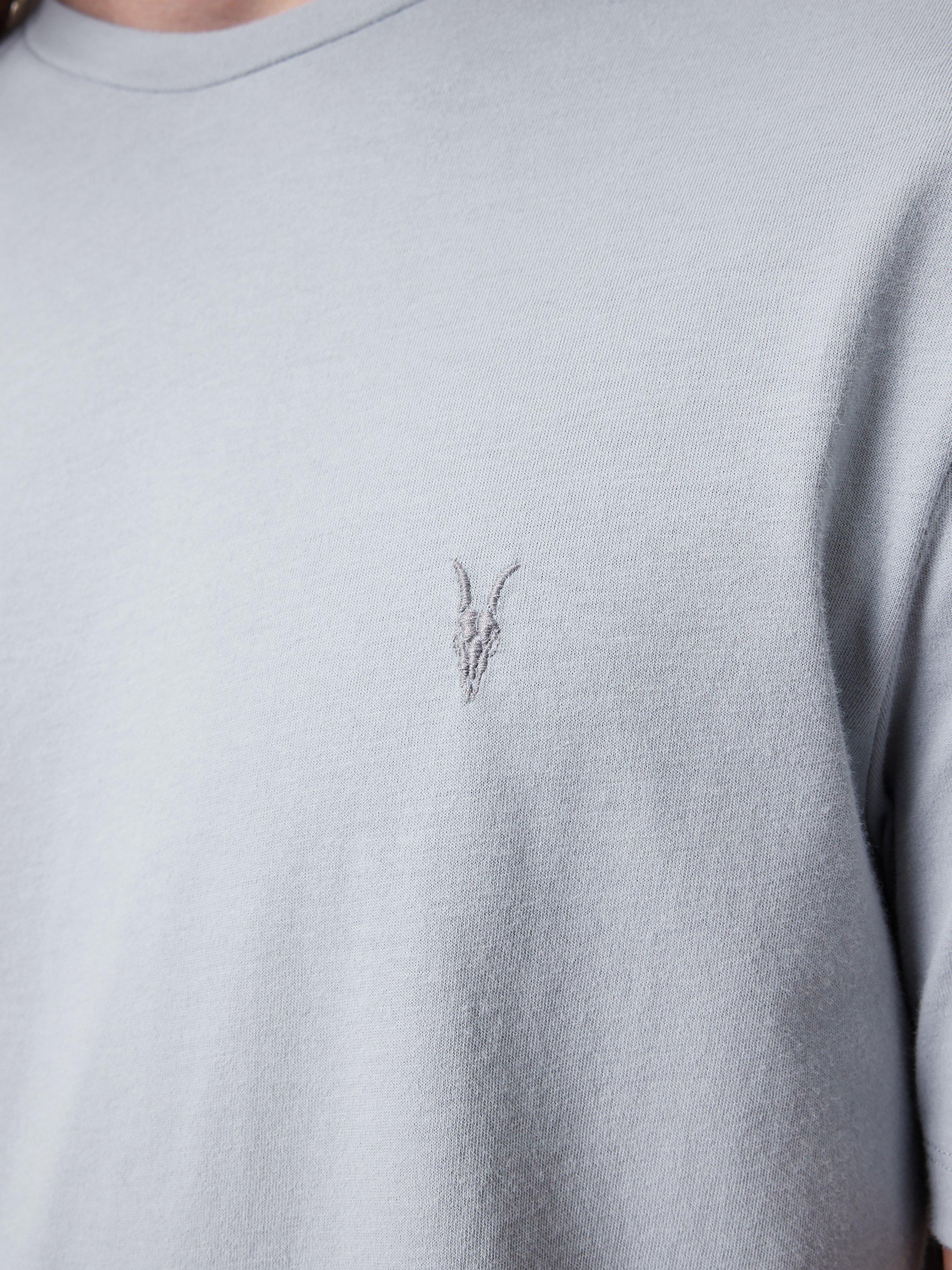 Product image 7 of 8, which shows AllSaints Brace Crew Cotton T-Shirt, Pack of 3, Blue/Multi, XS