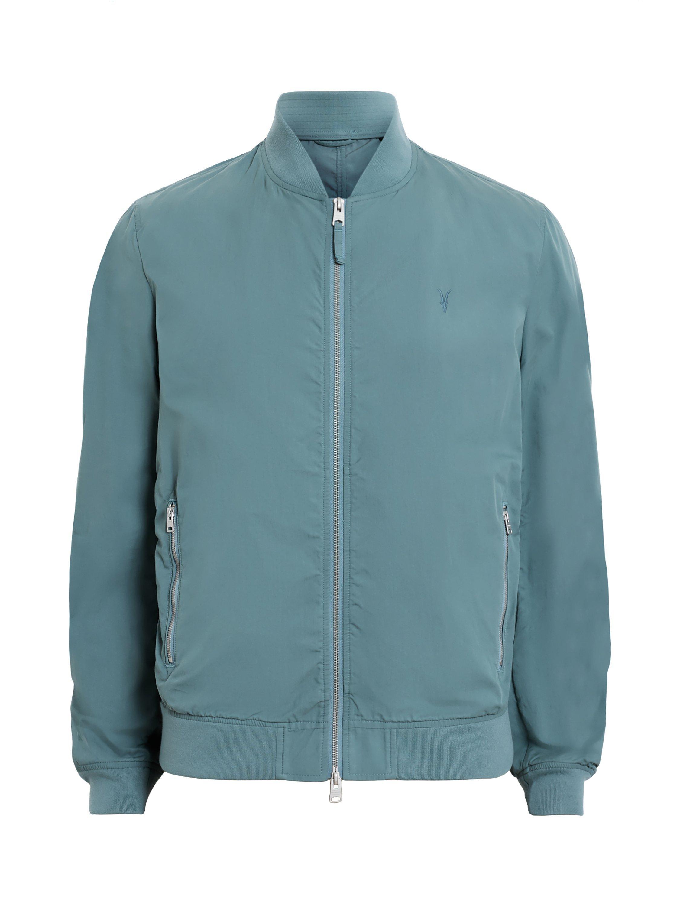 Product image 4 of 9, which shows AllSaints Bassett Bomber Jacket, Mid Blue, L