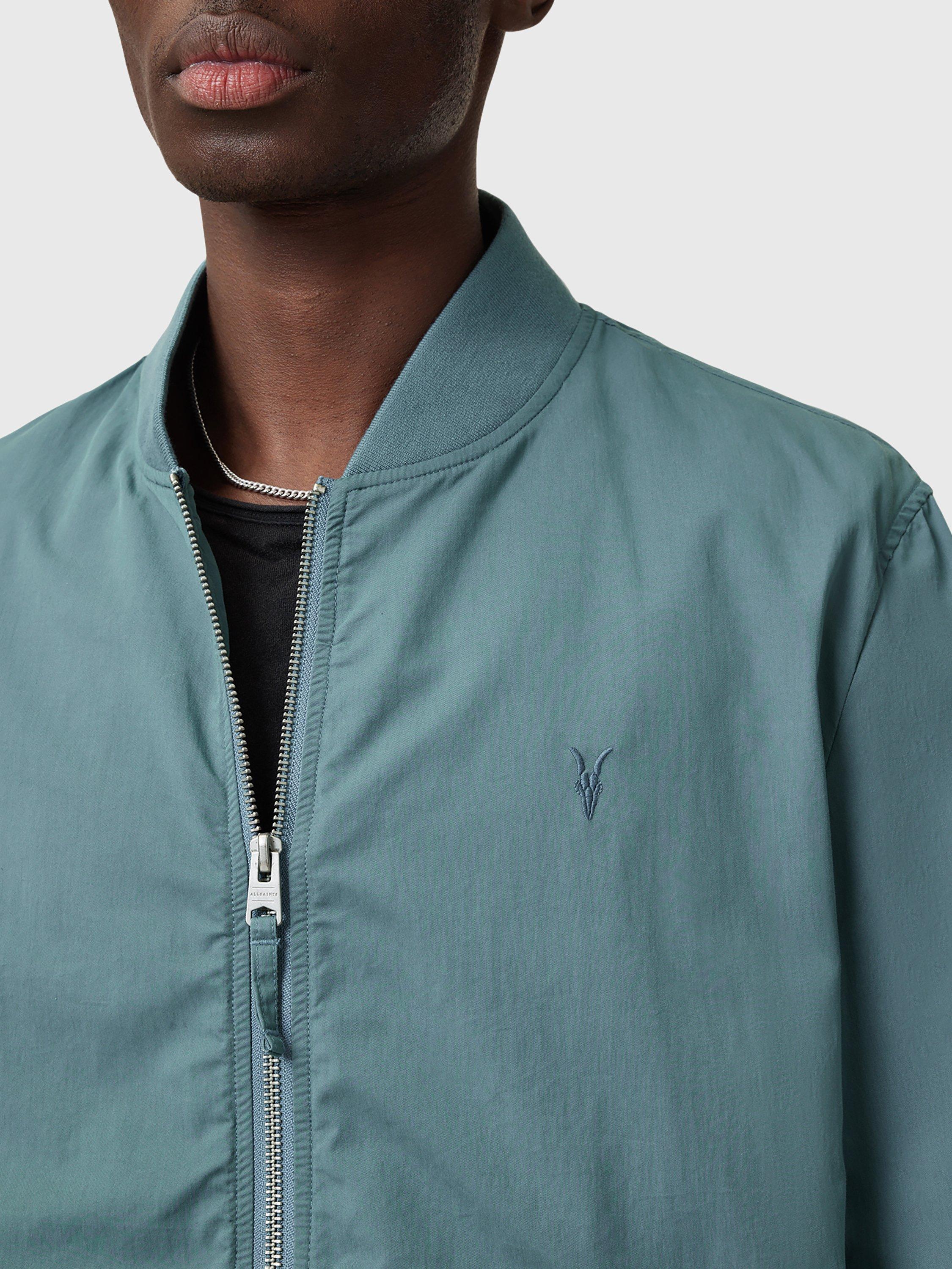 Product image 5 of 9, which shows AllSaints Bassett Bomber Jacket, Mid Blue, L