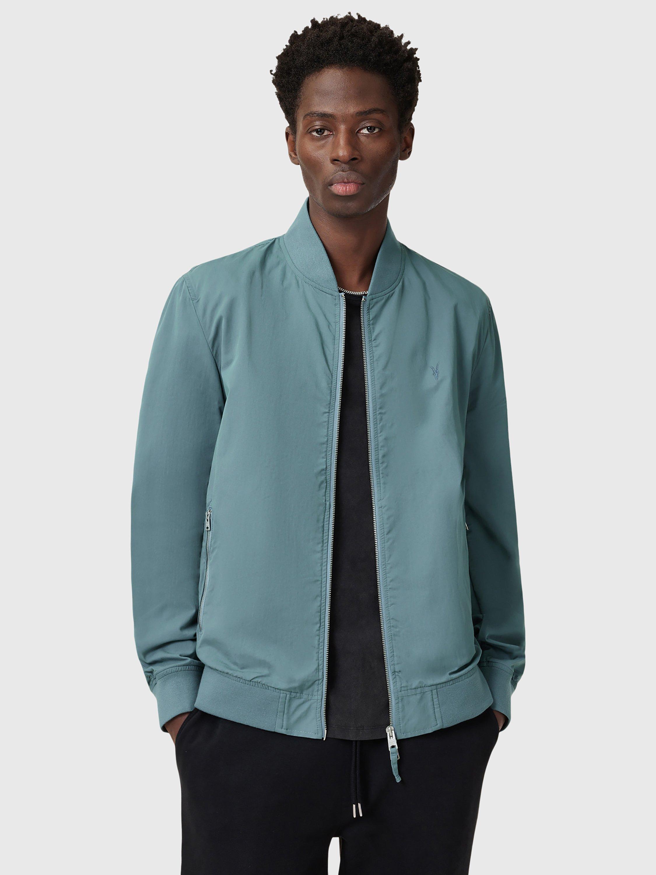 Product image 6 of 9, which shows AllSaints Bassett Bomber Jacket, Mid Blue, L