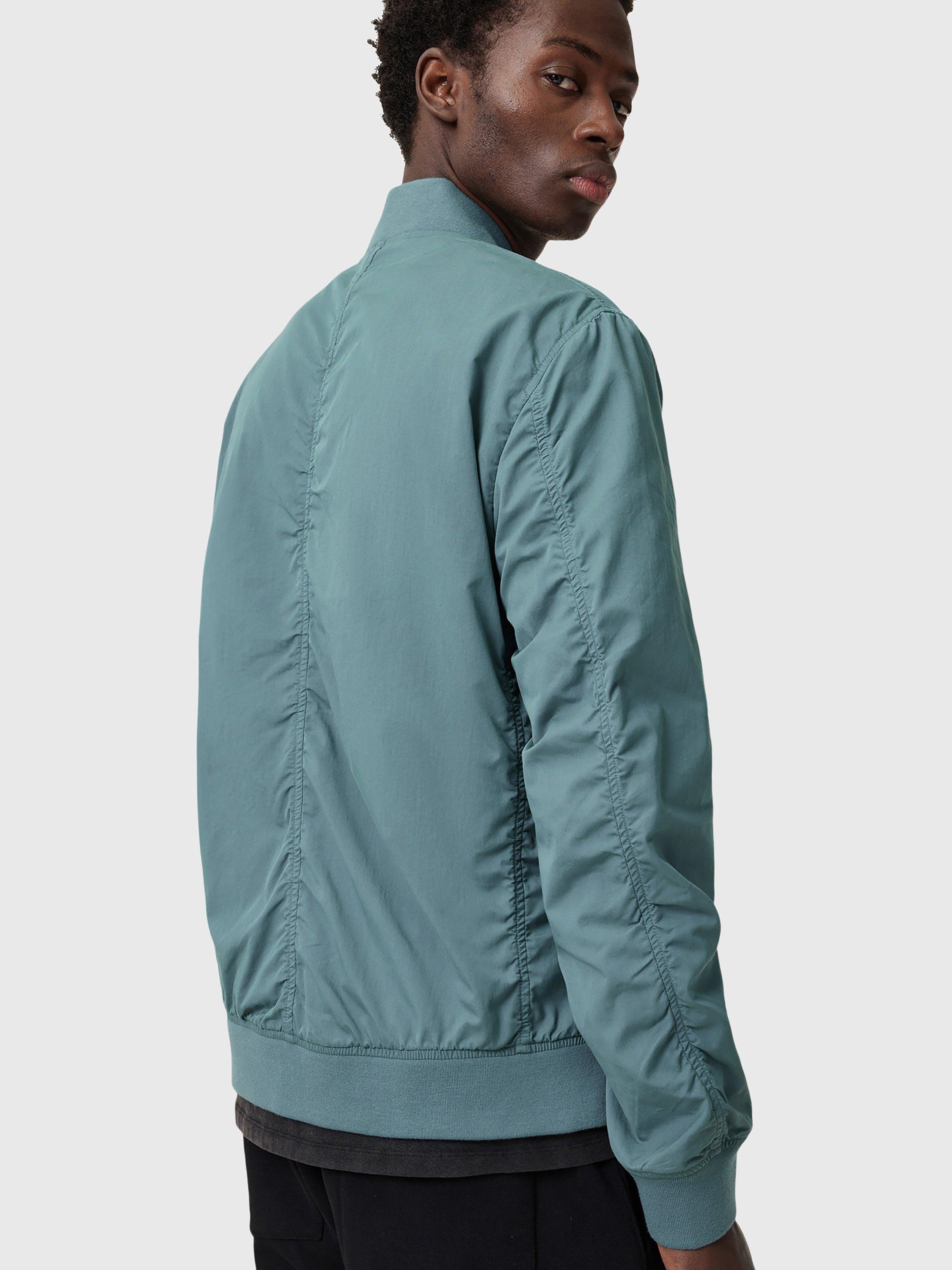 Product image 7 of 9, which shows AllSaints Bassett Bomber Jacket, Mid Blue, L