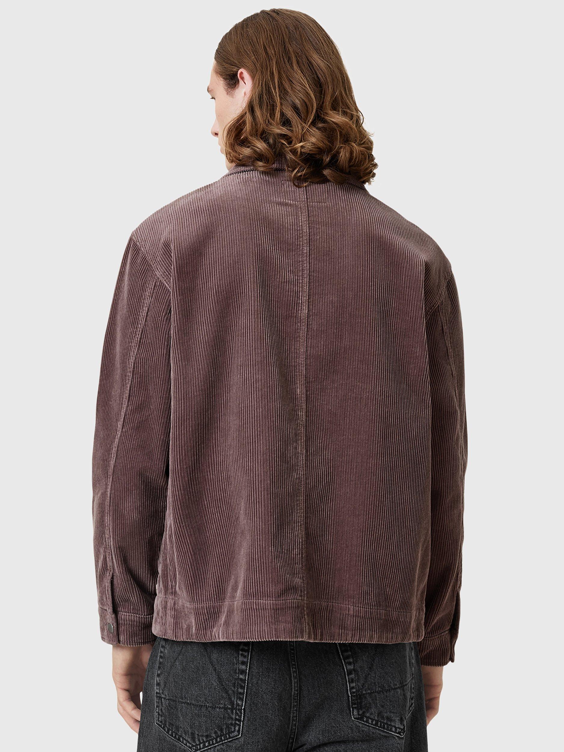 Product image 2 of 6, which shows AllSaints Castleford Organic Cotton Corduroy Shirt, Mid Brown, L