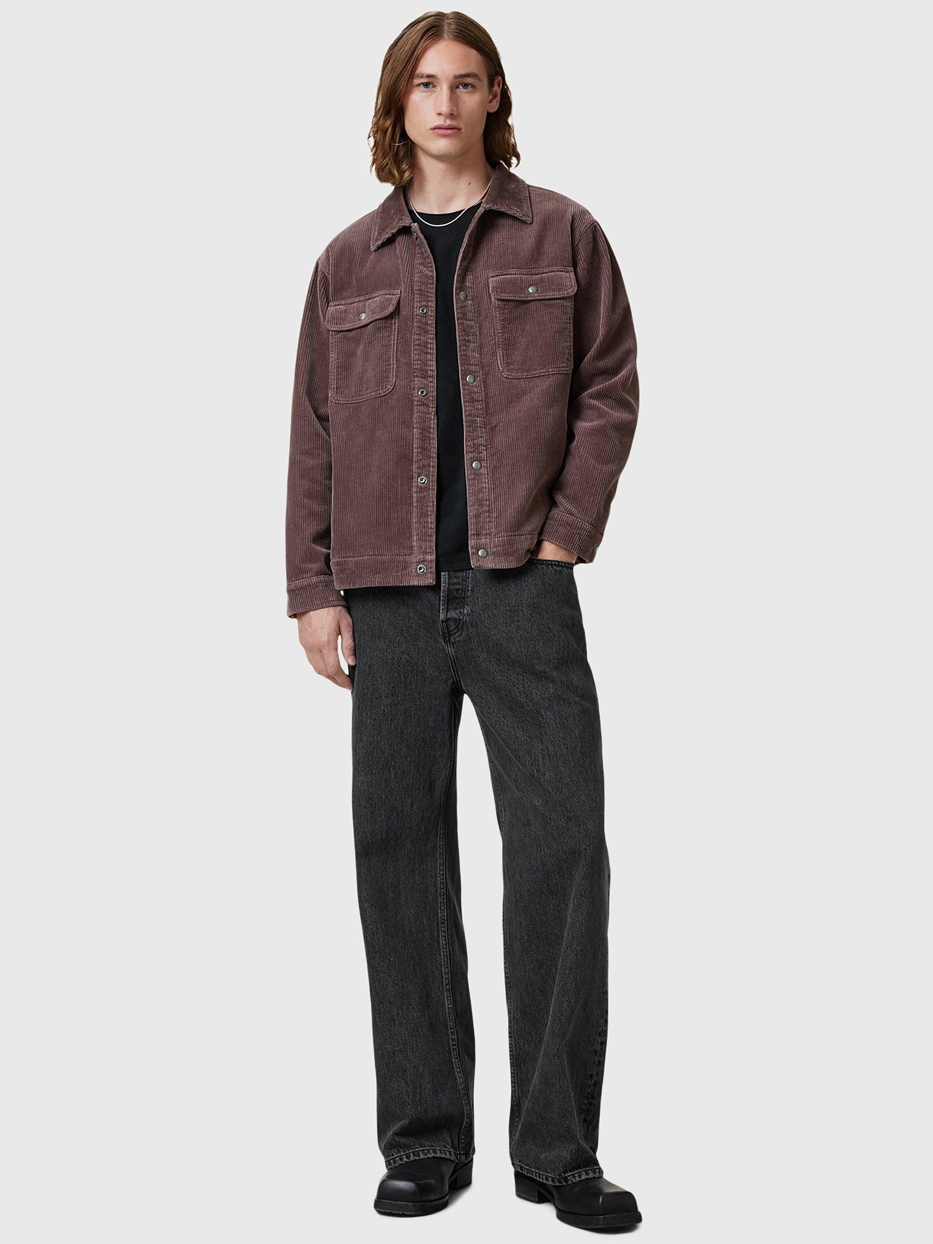 Product image 3 of 6, which shows AllSaints Castleford Organic Cotton Corduroy Shirt, Mid Brown, L