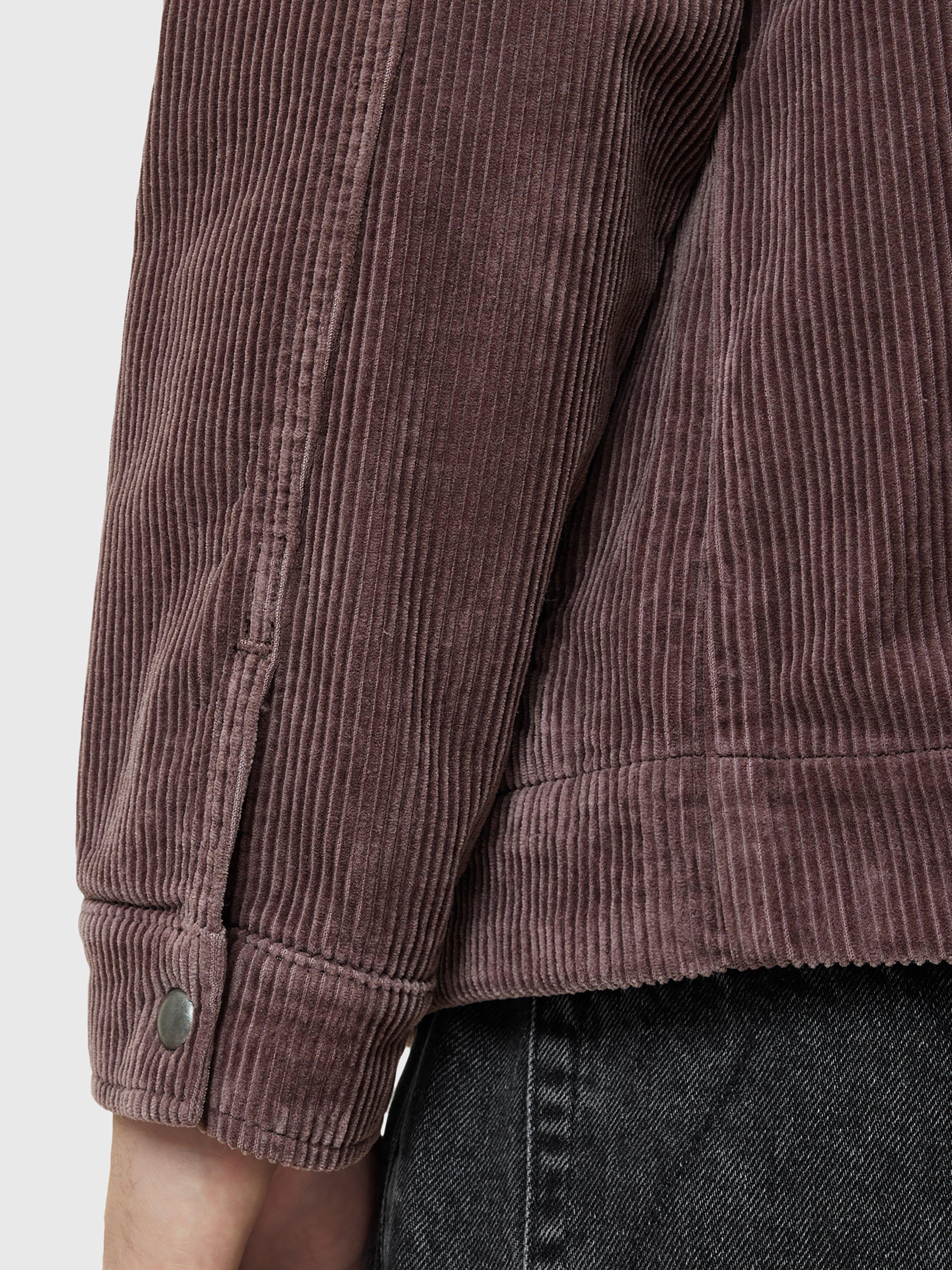 Product image 6 of 6, which shows AllSaints Castleford Organic Cotton Corduroy Shirt, Mid Brown, L