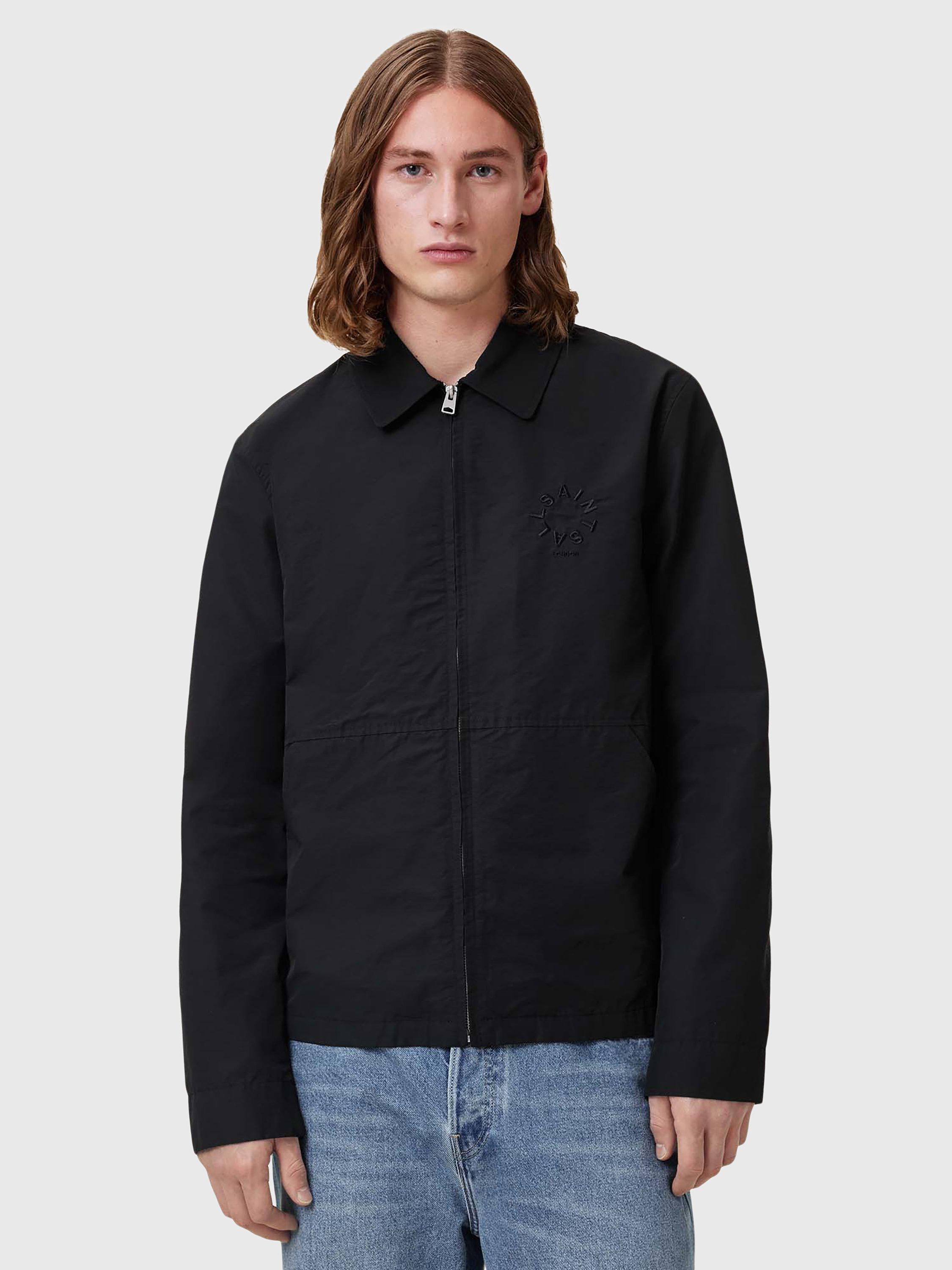AllSaints Fenway Boxy Logo Jacket, Black Black
